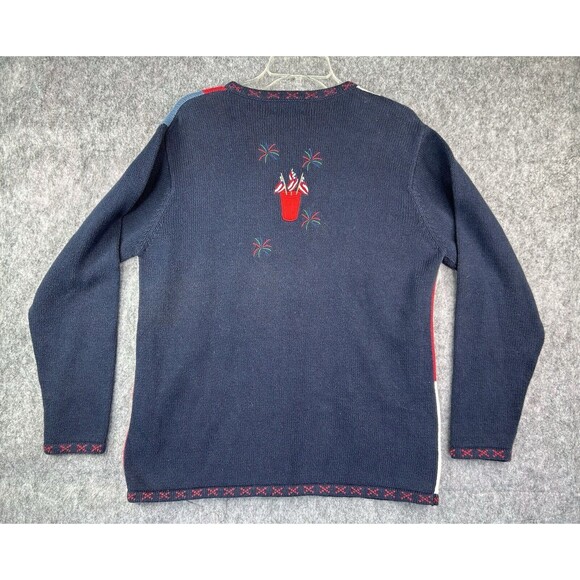 VTG Fall Cardigan Sweater Stitched Knit Months Pumpkin Ghost Grandma Teacher M - Picture 4 of 9